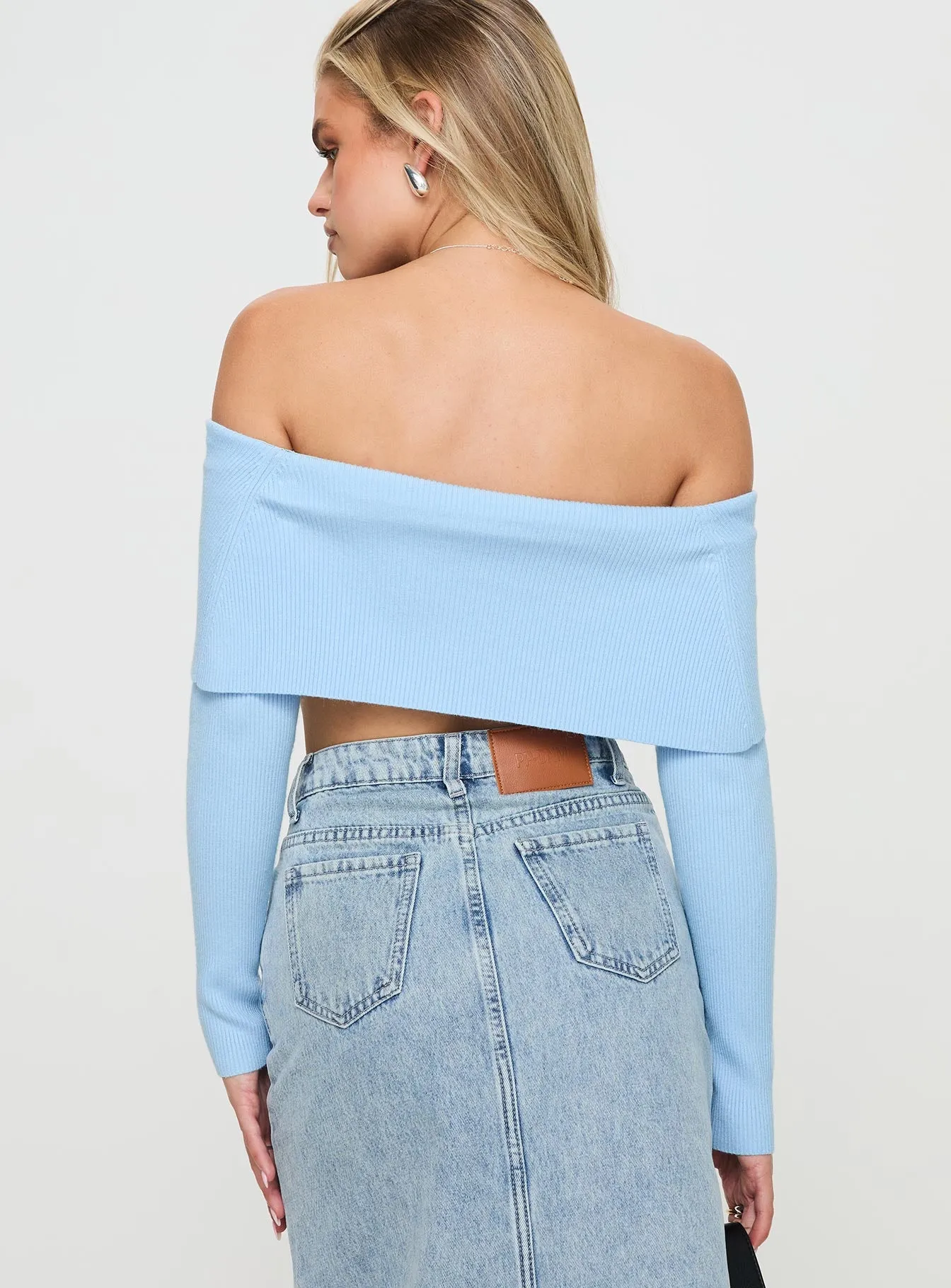 Hardele Off The Shoulder Top Blue