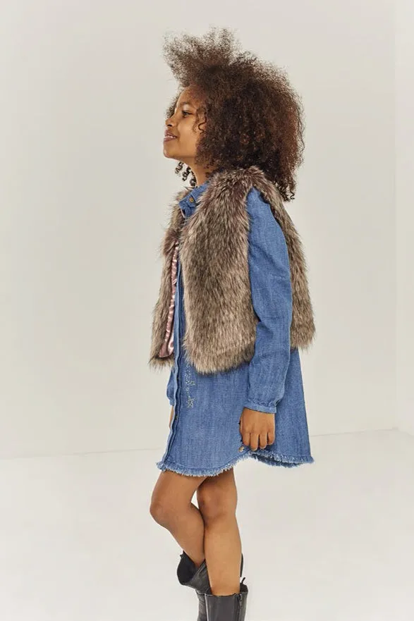 IKKS Blue Denim Girls Dress