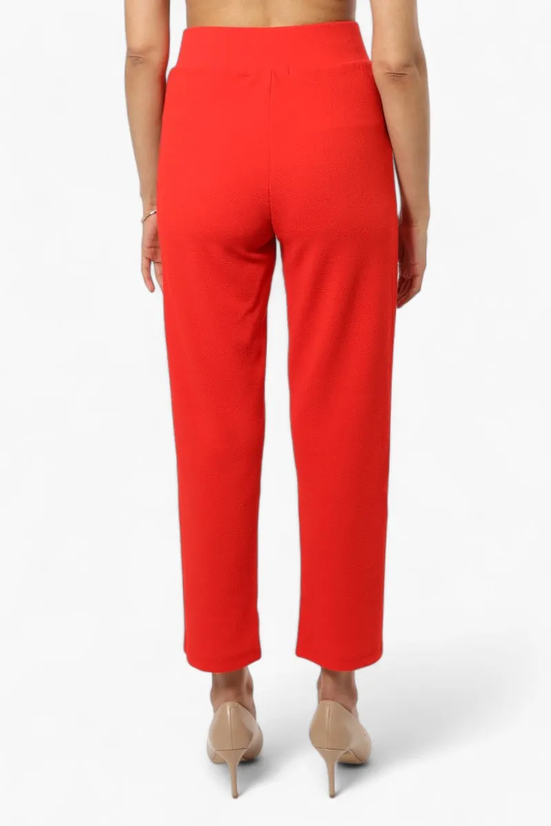 Impress Basic Wide Leg Pants - Red