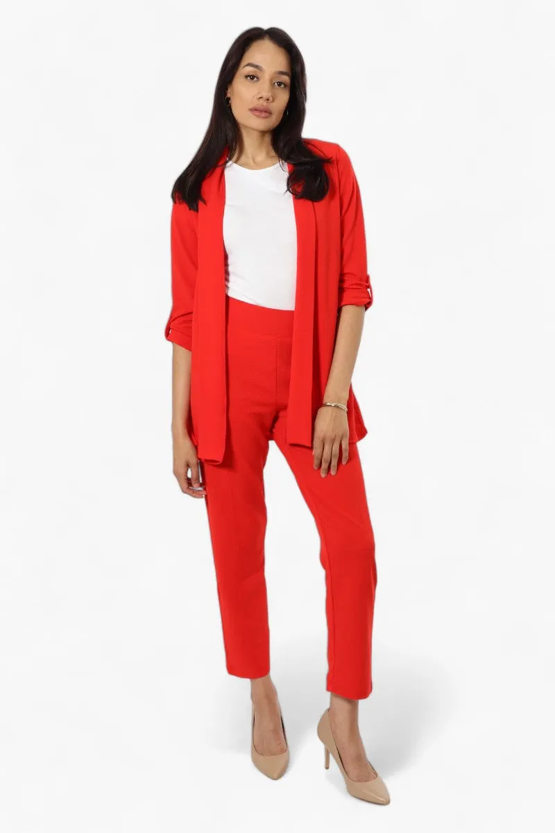 Impress Basic Wide Leg Pants - Red