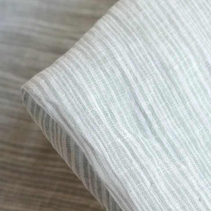 Jade Stripe Washed Linen Gauze