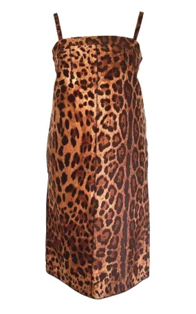 Leopard  Printed Silk Dress