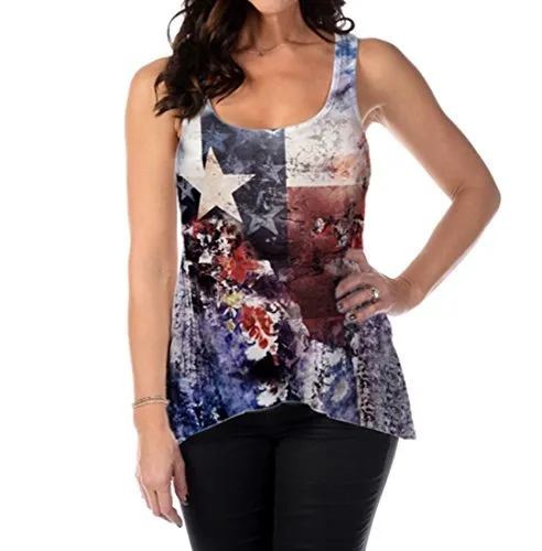 Liberty Wear Texas Fleur, Scoop Neck, Sleeveless, Loose Fit Lone Star Tank Top