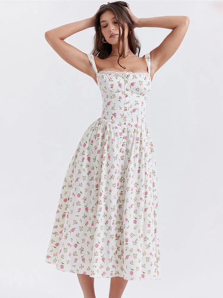 Lily – Polka Dot V-Neck A-Line Boho Sundress