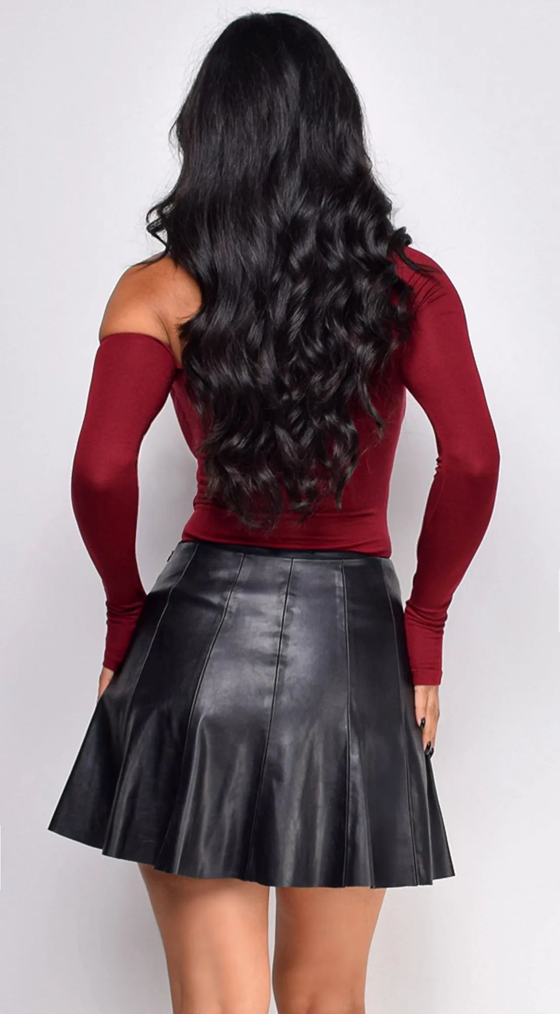 Louisa One Shoulder Top - Burgundy