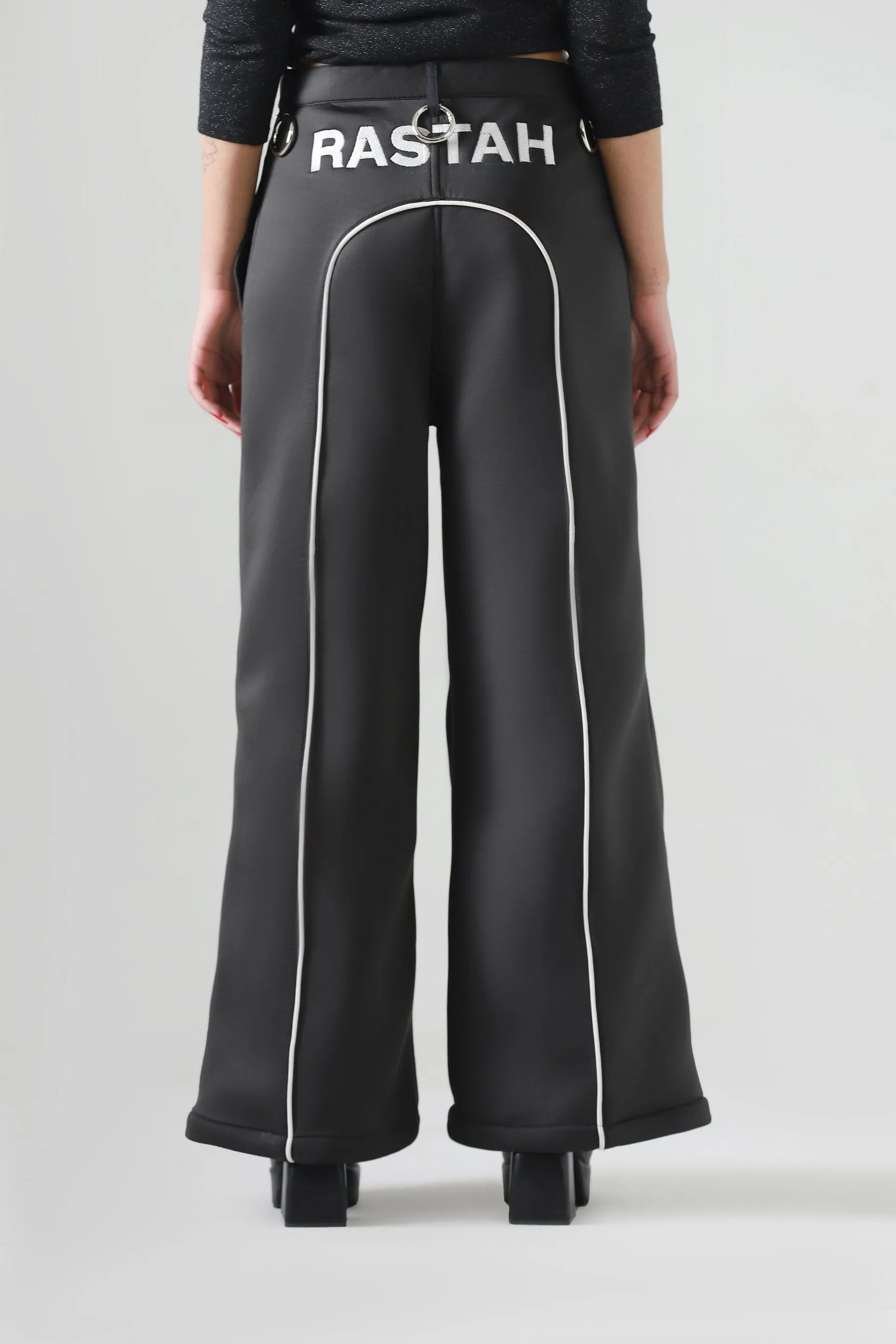 NEOPRENE FLARED TROUSERS