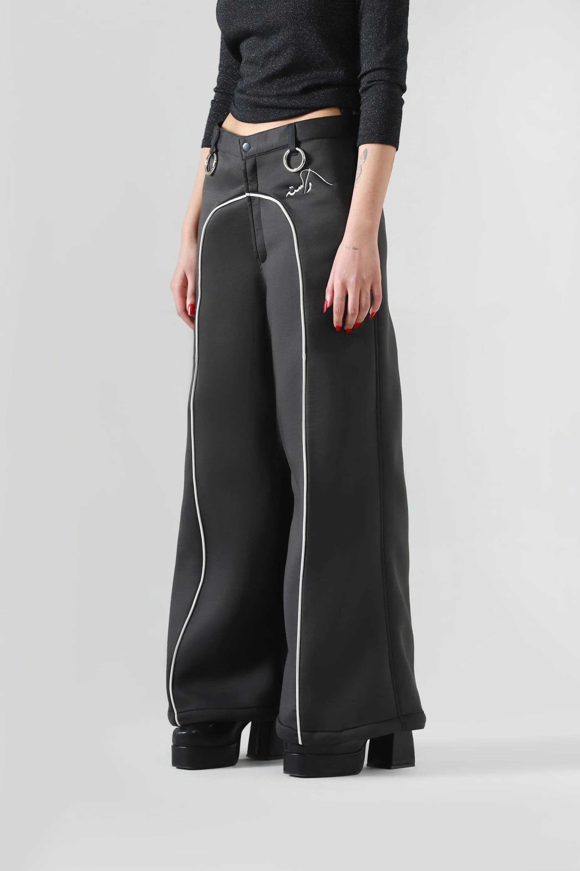 NEOPRENE FLARED TROUSERS