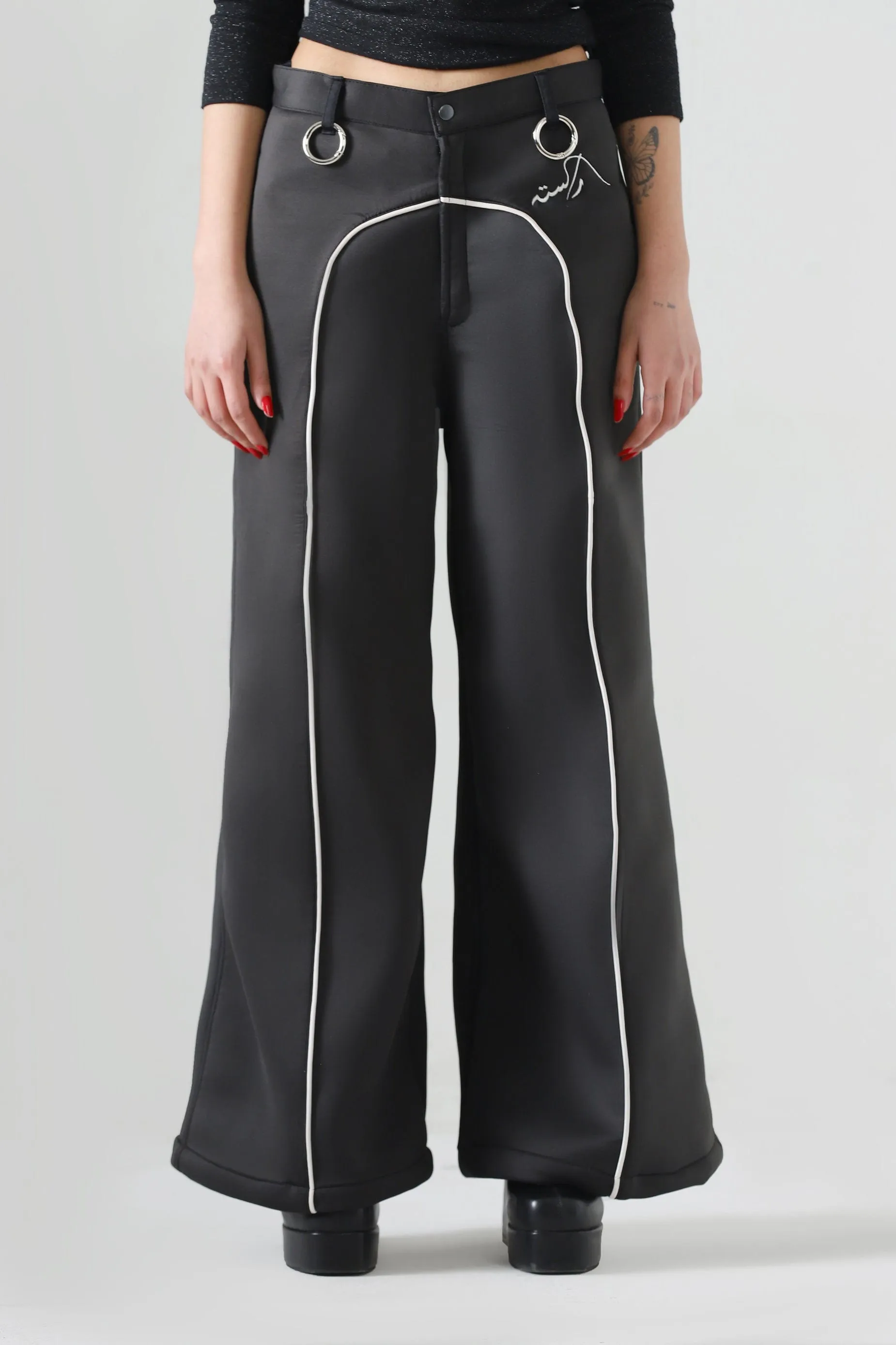 NEOPRENE FLARED TROUSERS