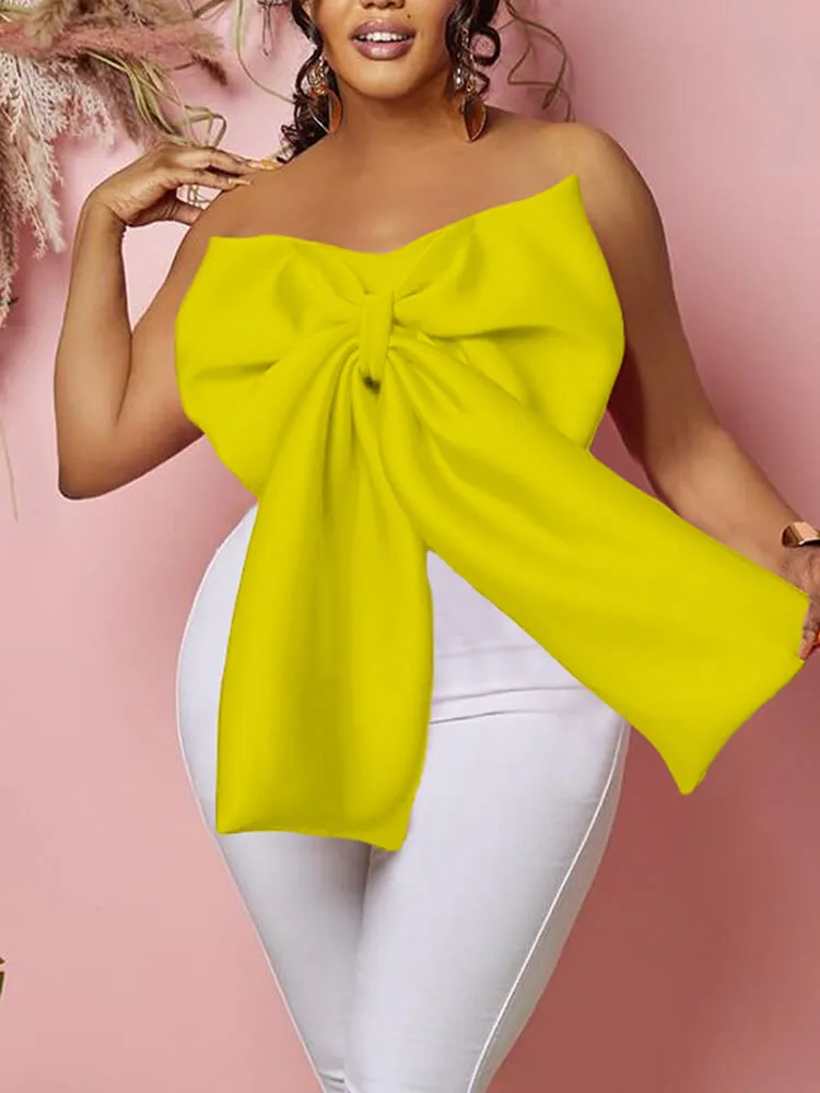 Off Shoulder Bow Knot Tube Tops