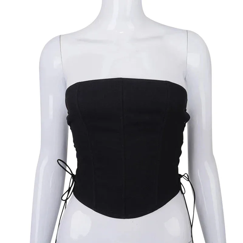 Off Shoulder Bustier Crop Top