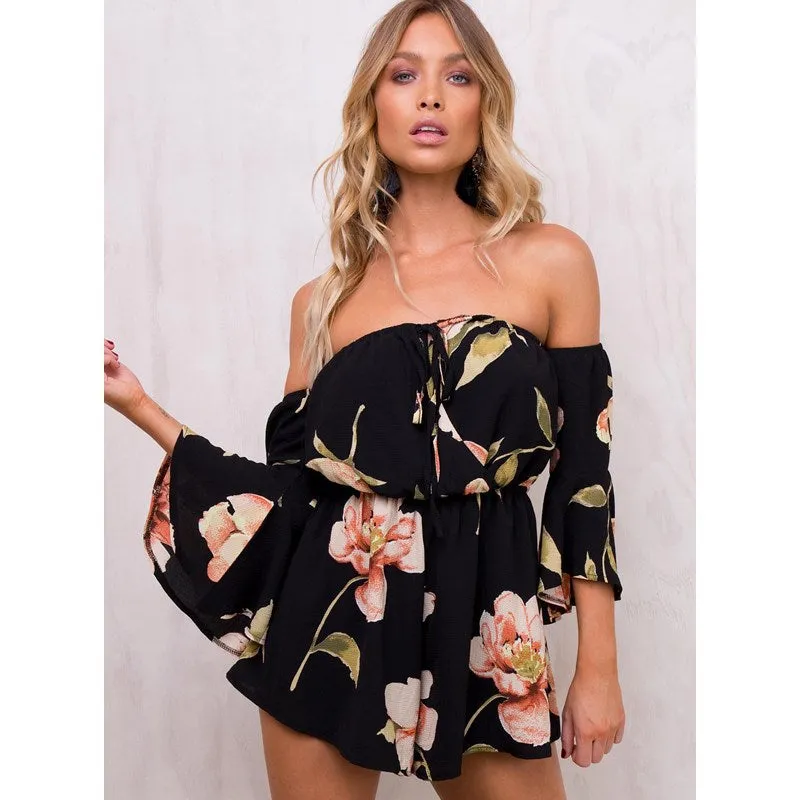 Off-Shoulder Printed Jumpsuit