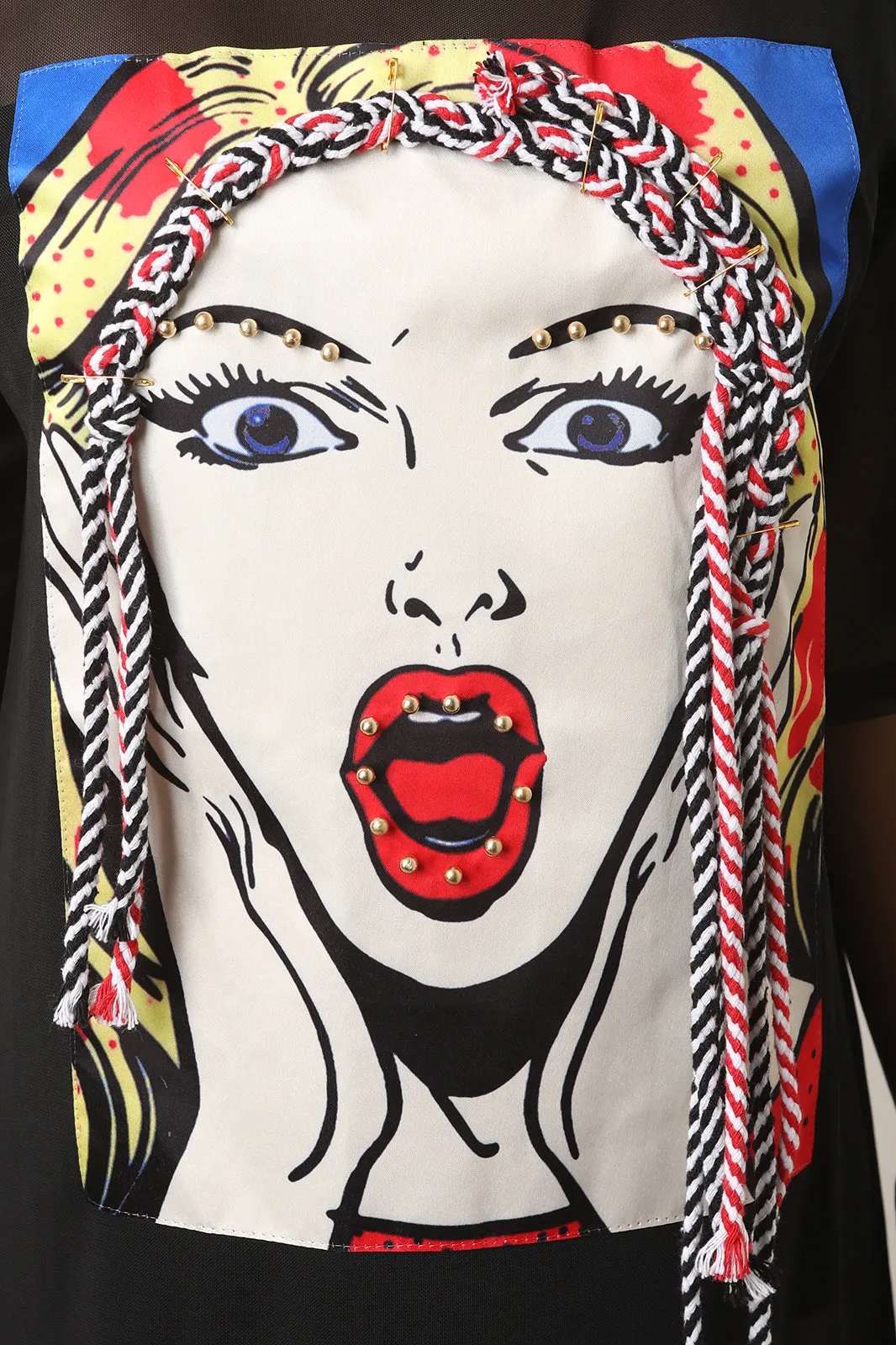 Pop Art Graphic Mesh T-Shirt Dress