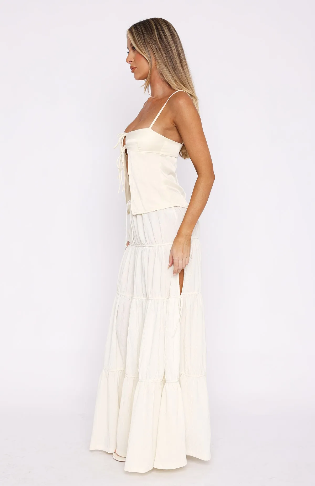 Pretty Thing Maxi Skirt Off White