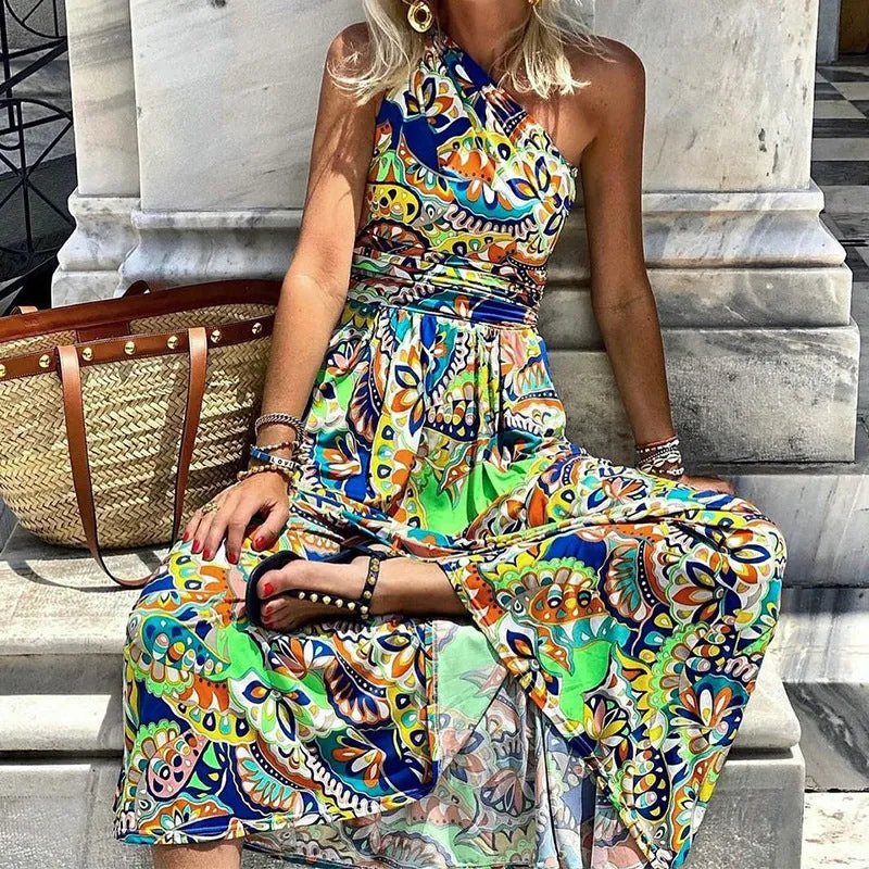 Printing Slim Swing Boho Dresses Wholesale For St. Patrick'S Day