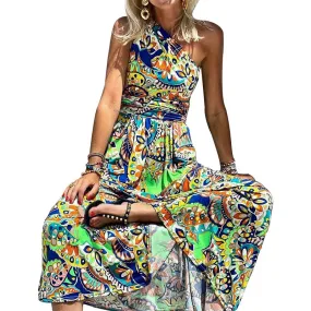 Printing Slim Swing Boho Dresses Wholesale For St. Patrick'S Day