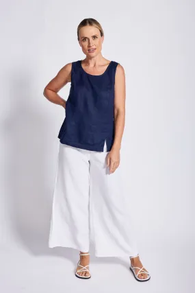 See Saw - 100% Linen Palazzo Pant White | SS56W