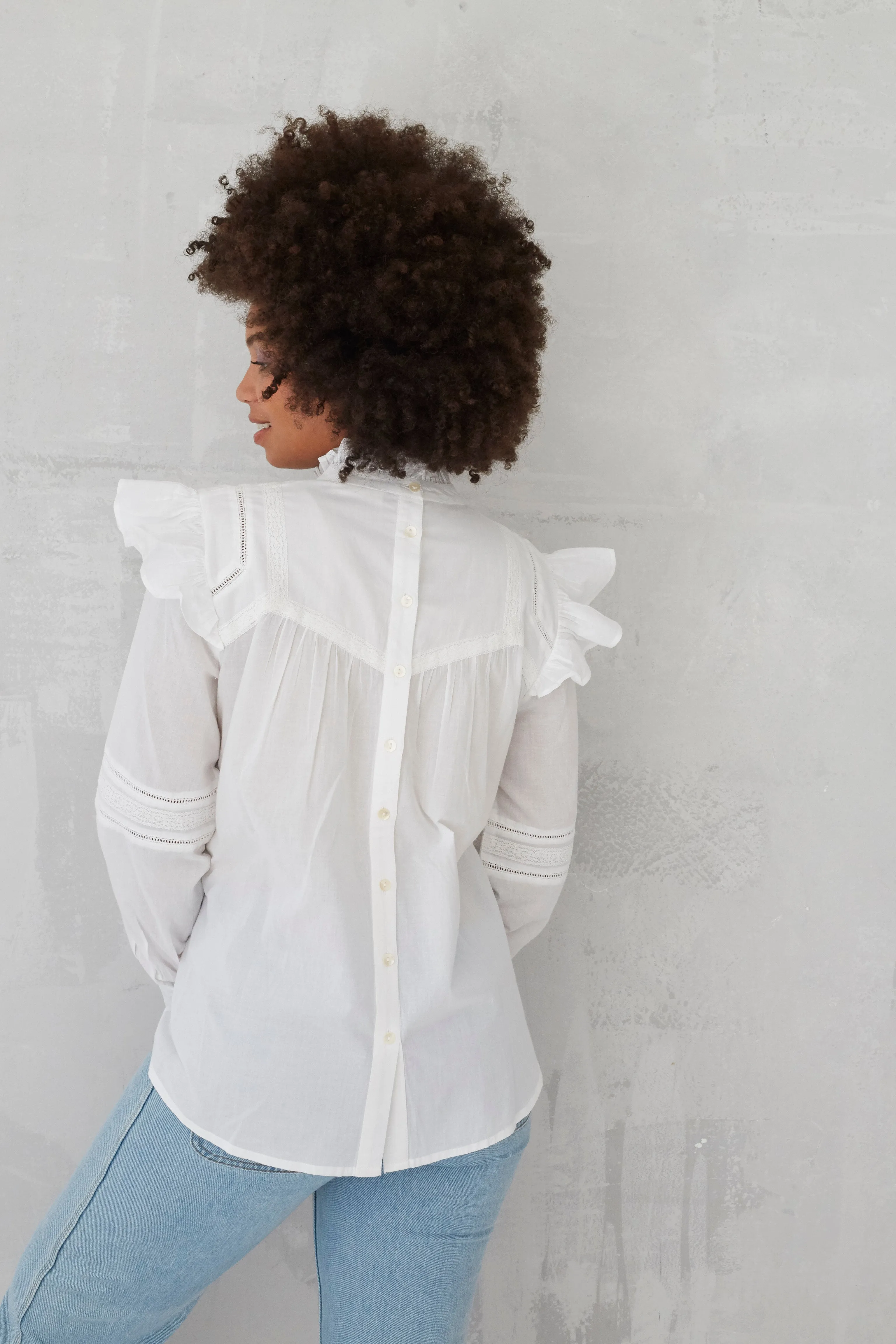 Shalina Embroidered Top in White