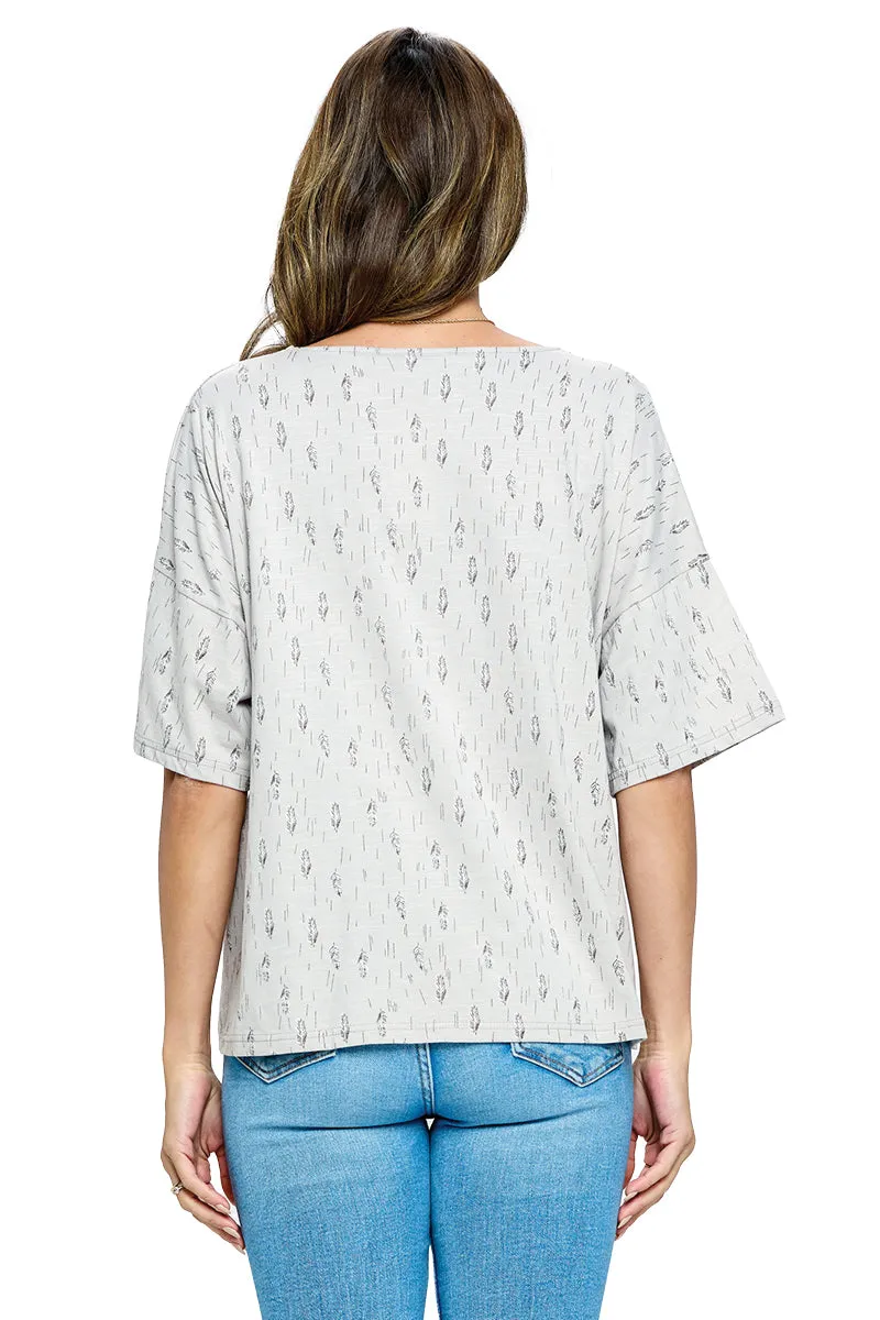 Top Casual Feather Loose Fit