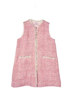 Tweed Vest - Pink Silk Tweed