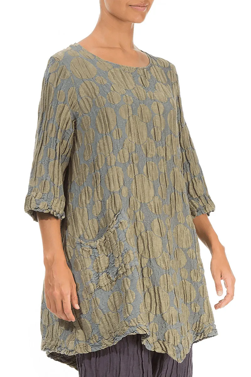 Two Pockets Silver Sage Circle Silk Linen Tunic