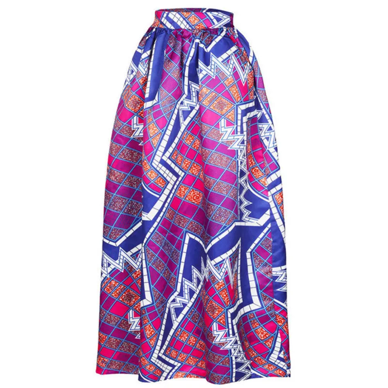 VenusFox Dashiki Floral print High Waist Maxi skirt