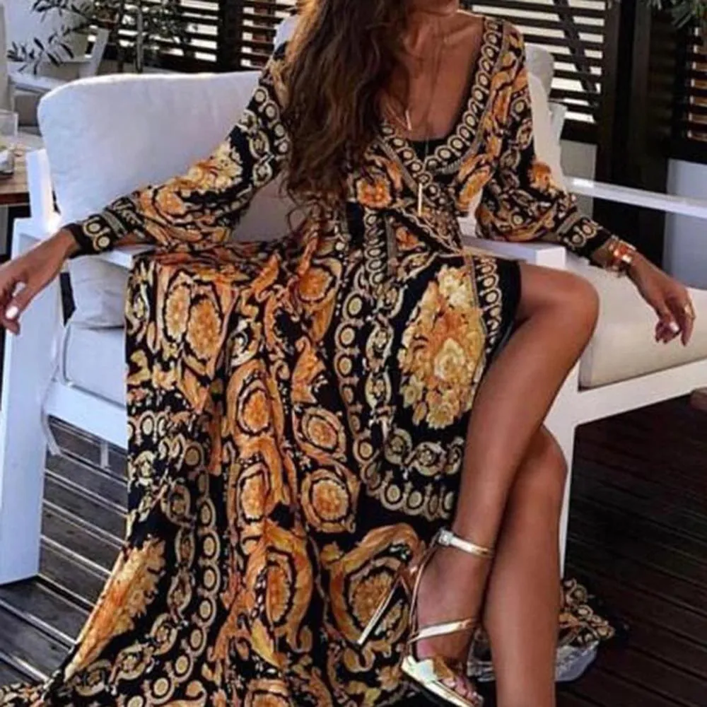 Victoria - Gorgeous Boho V-Neck Long Sleeves Party Dress