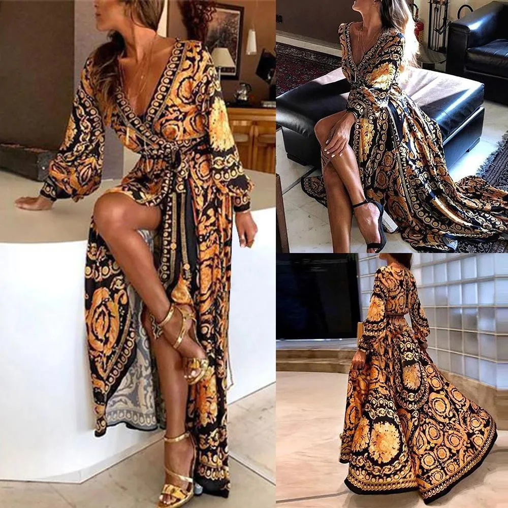 Victoria - Gorgeous Boho V-Neck Long Sleeves Party Dress