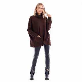 WEBB TURTLENECK PONCHO BY MUD PIE - 3 COLORS