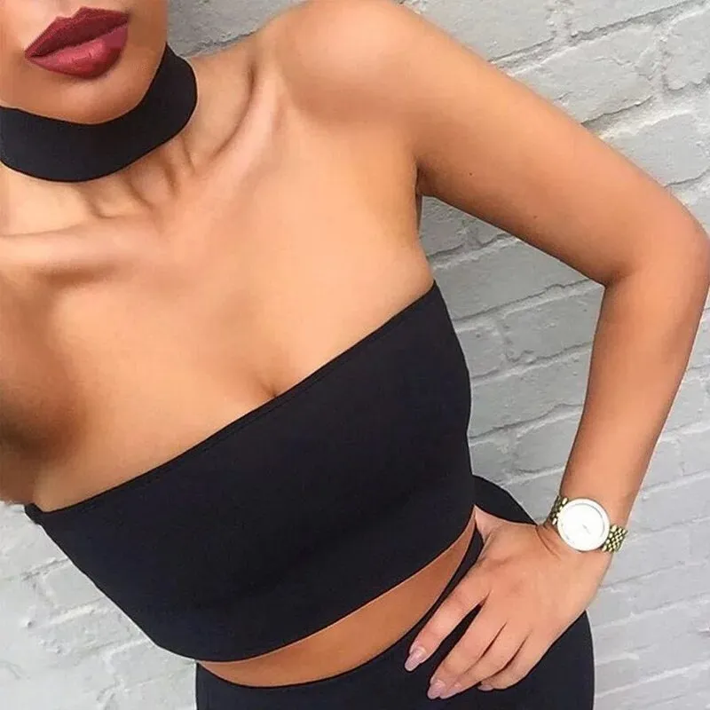 Women's Summer Casual Off Shoulder Elastic Crop Top